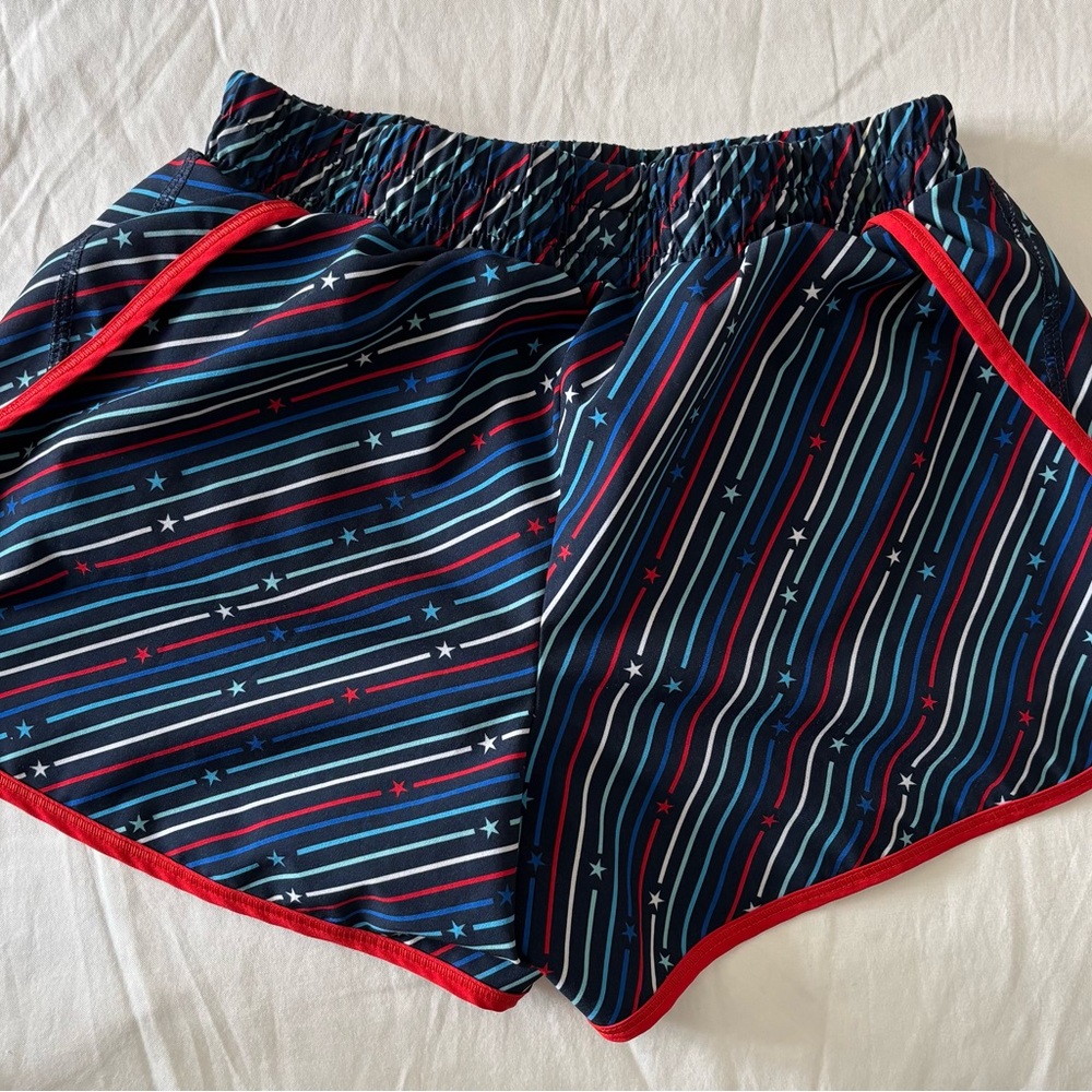 DSG Blue and Red Athletic Shorts Lightweight Performance